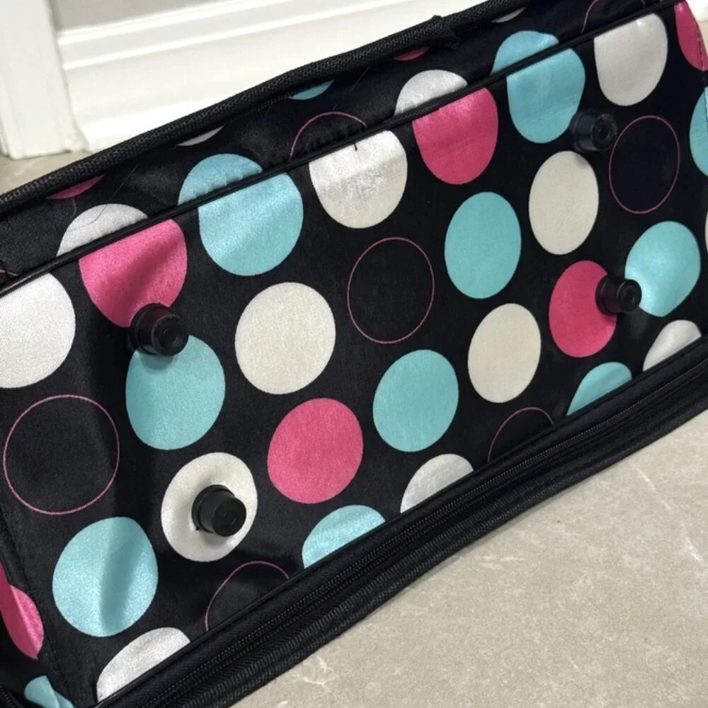Dog Cat Carrier Polka Dot Soft Sided Pets Portable Folding Polyester Bag